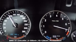 2018 BMW X5 xDrive40e  Acceleration 0100kmh  060mph [upl. by Hemetaf]