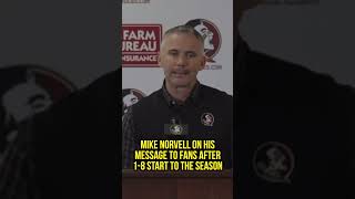 Mike Norvell shares his message to FSU fans following the 18 start to the 2024 season FSUFootball [upl. by Mashe504]