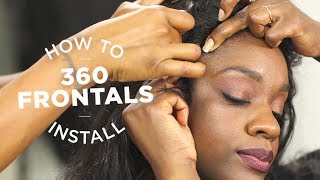 How To Sew In A 360 Lace Frontal With Bundles [upl. by Ortrude126]