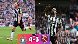 Newcastle vs West Ham 43 EPL highlights 2024  Isak double  Barnes Double  Newcastle COMEBACK [upl. by Nils]