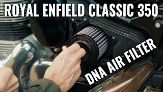 DNA Air Filter  Installation and Review  Royal Enfield Classic 350 [upl. by Bernj]