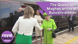 Queen and Meghan Duchess of Sussex arrive at Runcorn station and visit Widnes [upl. by Blainey520]