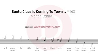 Mariah Carey  Santa Claus Is Coming To Town Drumless Drum Score [upl. by Reham]