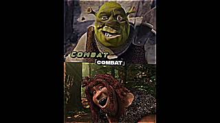 Shrek Vs Grug meme edit dreamworks shrek thecroods [upl. by Odlonra]