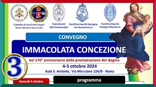 Roma 04102024 Apertura Convegno Immacolata Concezione 170° Ann Proclamazione del Dogma 3p [upl. by Ecire]