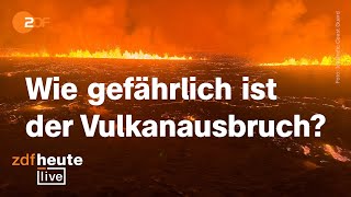 Vulkanausbruch auf Island So heftig ist die Eruption  ZDFheute live [upl. by Harwill]