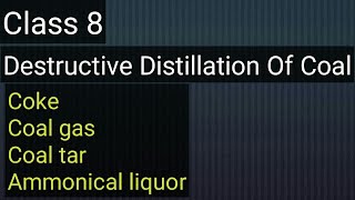 Class 8 Destructive Distillation Process Of Coal [upl. by Hamish]