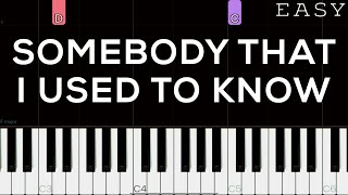 Gotye  Somebody That I Used To Know feat Kimbra  EASY Piano Tutorial [upl. by Yssis]