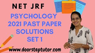 UGC Psychology 2021 Past Paper Solutions NET JRF Lectures  wwwdoorsteptutorcom  Part 1 [upl. by Notelrahc348]