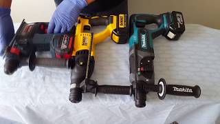 Bosch vs DeWalt vs Makita Part 1 Cordless Rotary Hammer Drills RHH181 Bulldog DCH133 BHR241Z [upl. by Elleinad]