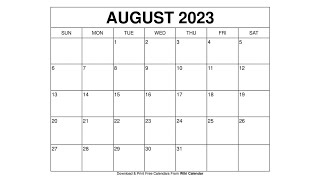 Free Printable August 2023 Calendar Templates With Holidays  Wiki Calendar [upl. by Theresina]