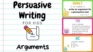 Persuasive Writing for Kids 3  Arguments [upl. by Atyekram]