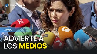 Ayuso lanza una advertencia a los medios de comunicación que quotno sean del gusto del Gobiernoquot [upl. by Nolan]