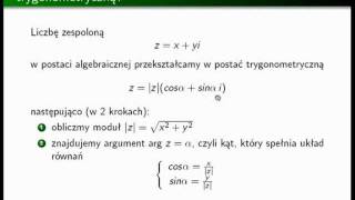 Postać TRYGONOMETRYCZNA liczby zespolonej SCHEMAT3 PRZYKŁADY [upl. by Carine]