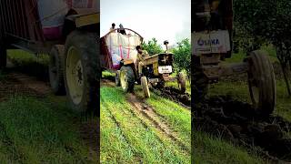 Tractor pulling trolley satisfying engine automobile farming 2024 usa tractorvideo shorts [upl. by Kiele]