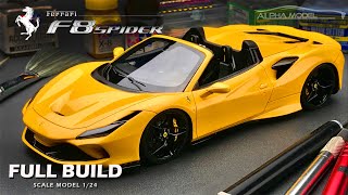 Ferrari F8 Spider  Alpha Model  124  Scale Model Building  ASMR [upl. by Elumas]