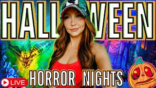 LIVE  LATENIGHT at Halloween Horror Nights  Universal Studios  Scare Zones Snacks amp 80s Music [upl. by Jolene809]