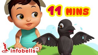 கா கா காக்கா காக்கா பாட்டு  Tamil Rhymes for Children  Infobells [upl. by Vastah]