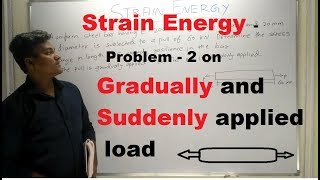 Strain Energy  Problem  2 on Gradually and Suddenly applied load  Hindi   Strength of Materials [upl. by Arehahs]