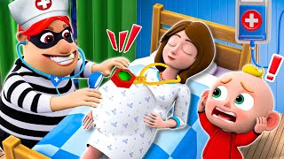 Mom Bad Guy Broke into Hospital  Take Care Of Pregnant Mom and More Nursery Rhymes amp Kids Songs [upl. by Miguel]