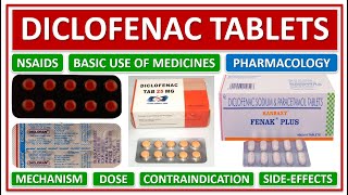 DICLOFENAC TABLETS BASIC USE OF MEDICINE DOSE MECHANISM WORKING CONTRAINDICATIONS SIDE EFFECTS [upl. by Harpp900]