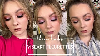 3 LOOKS 3 PALETTES VISEART FLEURETTE COLLECTION [upl. by Redmer]