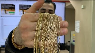 Gold Chains Video Review TraxNYC Mariner Double Curb Miami Diamond Cut [upl. by Oliva99]