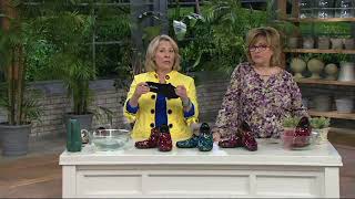 Sloggers Waterproof Cross Stitch Paw Prints Garden Shoe on QVC [upl. by Ellehsar956]