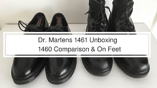 Dr Martens 1461 Mono Black Unboxing  1460 Comparison  On Feet [upl. by Rhiamon]