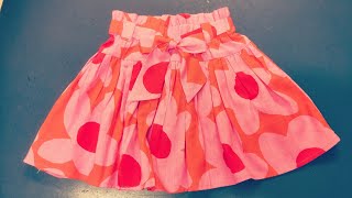 Elastic skirt tutorial How to make a simple skirt Paperbag Waist DIY [upl. by Nitsraek]