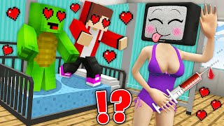 TV WOMAN did LOVE INJECTION to JJ and Mikey JJ and Mikey FELL in LOVE in Minecraft  Maizen [upl. by Esimaj]