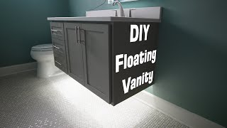 DIY Floating Vanity Build Overview [upl. by Anaujd]