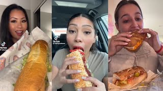 SUBWAY SANDWICH MUKBANK ASMR TIKTOK FOOD COMPILATION  LUNA ASMR [upl. by Dulcie]