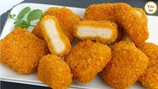 Homemade Chicken Nuggets Recipe by Tiffin Box  How To Make Crispy Nuggets for kids lunch box [upl. by Rokach]