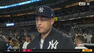 Giancarlo Stanton on his playoff hot streak Rodóns great outing in ALCS Game 1 win [upl. by Euqram]