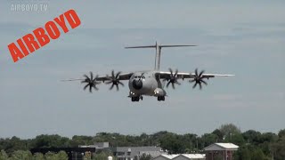 Airbus A400M Atlas Landing Farnborough Airshow 2010 [upl. by Emersen]