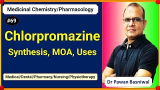 Chlorpromazine Synthesis MOA Uses  Antipsychotic Dopamine Receptor BlockerPharmacologyMed Chem [upl. by Juakn395]