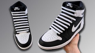 HOW TO BAR LACE NIKE AIR JORDAN 1 HIGH  Cool Jordan 1 Lacing [upl. by Nahallac]