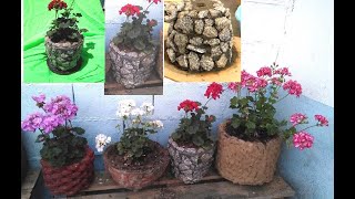 DIY  COMO HACER UNA MACETA DE CEMENTO CON PIEDRA DE GRANITO [upl. by Winfield]