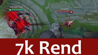 7000 Damage Kalista Rend League of Legends [upl. by Nonnek]