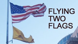 FlagDeskcom  Flag Runners show How to fly two flags on one flagpole [upl. by Scarface]