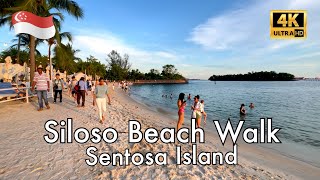 4K 🇸🇬 Siloso Beach Walk  Sentosa Island ShineWalkingTour [upl. by Notsyrb]