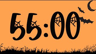 55 Minute Halloween Bats Classroom Timer No Music Spooky Electric Piano Tones at End [upl. by Rukna]