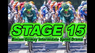 Stage 15 Biniam Girmay wins the Intermediate Sprint but not without some controversy [upl. by Resiak142]