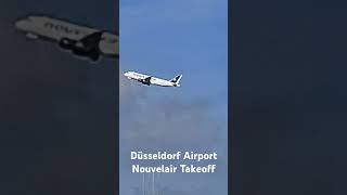 Düsseldorf airport nouvelair takeoff aviation [upl. by Refinnaej139]