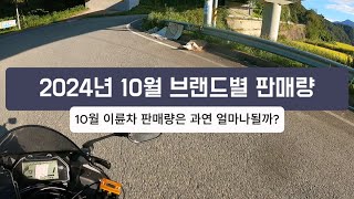 2024년 10월 이륜차 브랜드별 판매량 10월 한달간의 오토바이 판매량은 [upl. by Hirz]