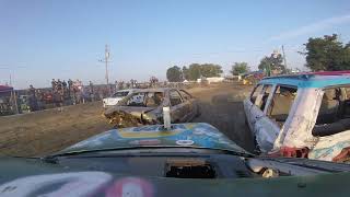 Schaghticoke Fair 4 Cylinder Qualifying Heat Win Roof Front Demolition Derby 9423 [upl. by Lisk]