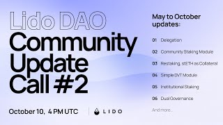 Lido DAO Community Update Call 2 [upl. by Howarth]