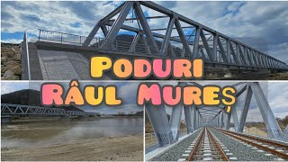 Podurile peste râul Mureș imagini aeriene [upl. by Ymmas]