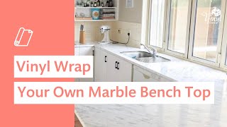 How to vinyl wrap your kitchen benchtop [upl. by Eanahc]